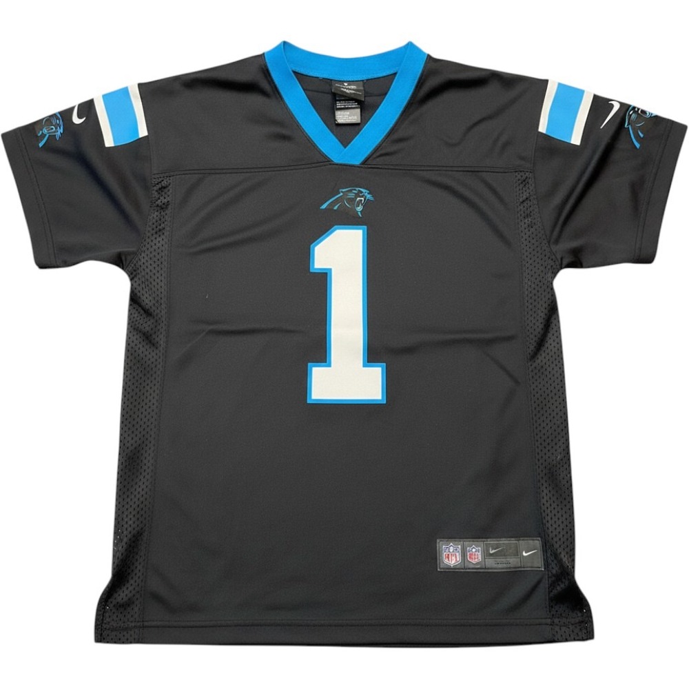 Nike Kids Carolina Panthers Cam Newton 1 NFL Jersey Black Youth Large 14-16